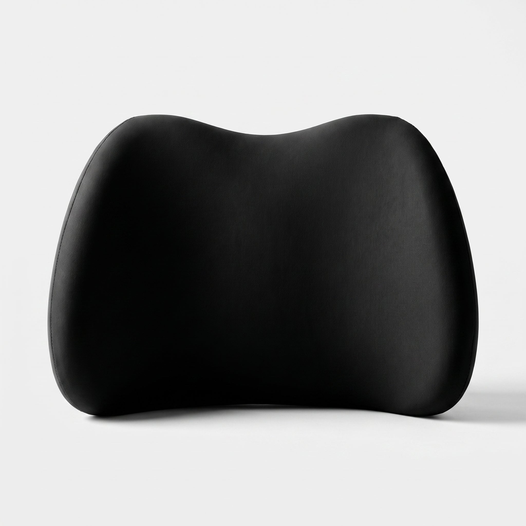 Coussin de soutien lombaire en mousse à mémoire de forme noir, vue de face