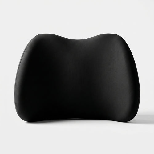 Coussin de soutien lombaire en mousse à mémoire de forme noir, vue de face