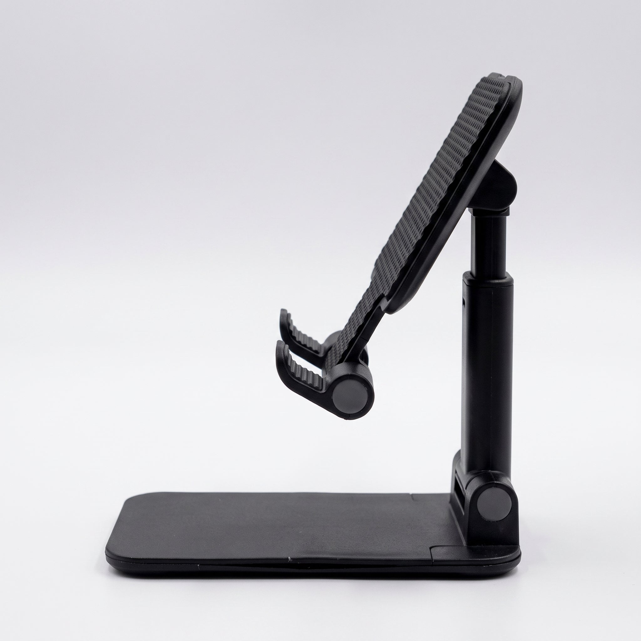 vue d'un support pout telephone noir de profil