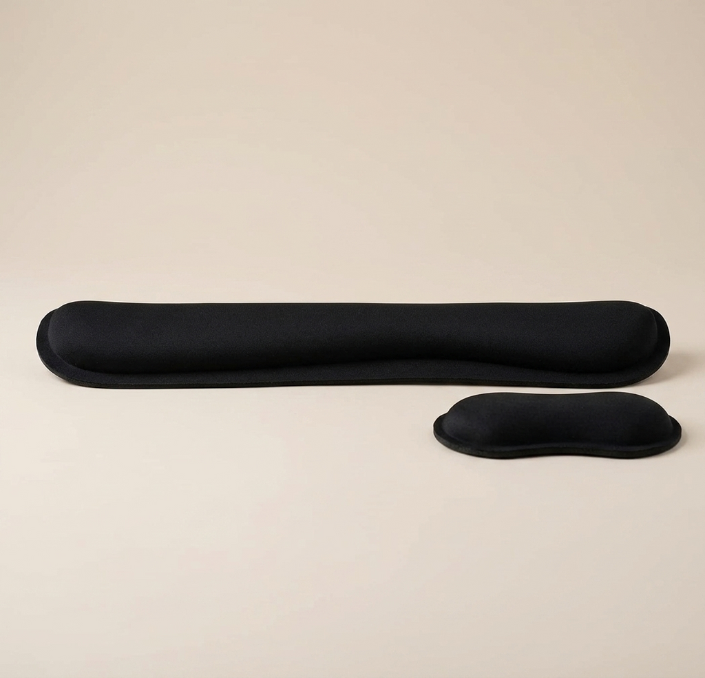 Set repose-poignets clavier et souris en mousse à mémoire de forme noir