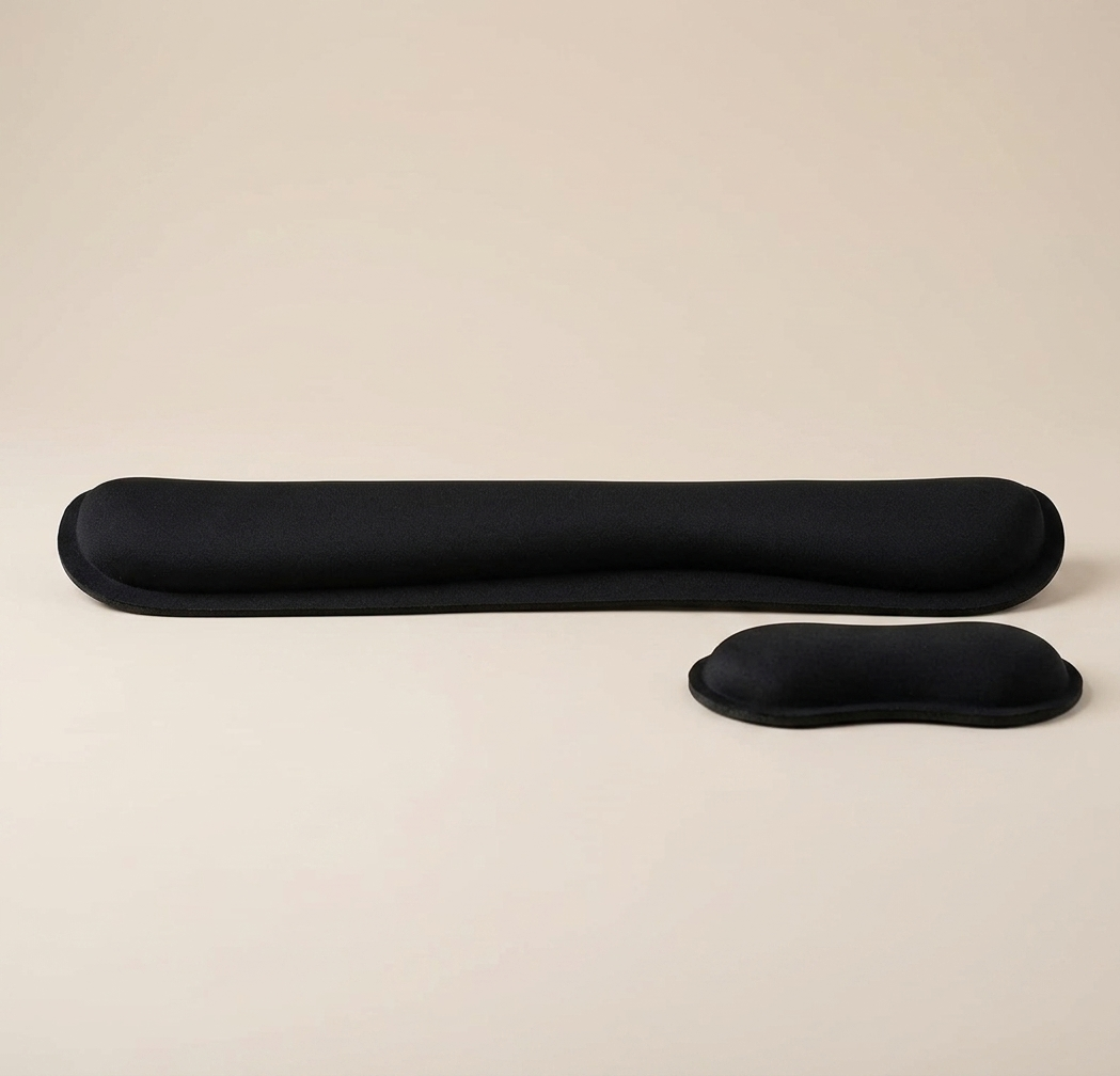 Set repose-poignets clavier et souris en mousse à mémoire de forme noir
